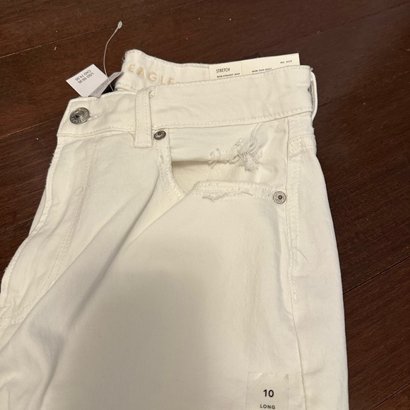 American Eagle Outfitters Women's White Straight Leg Jeans - Picture 3 of 8